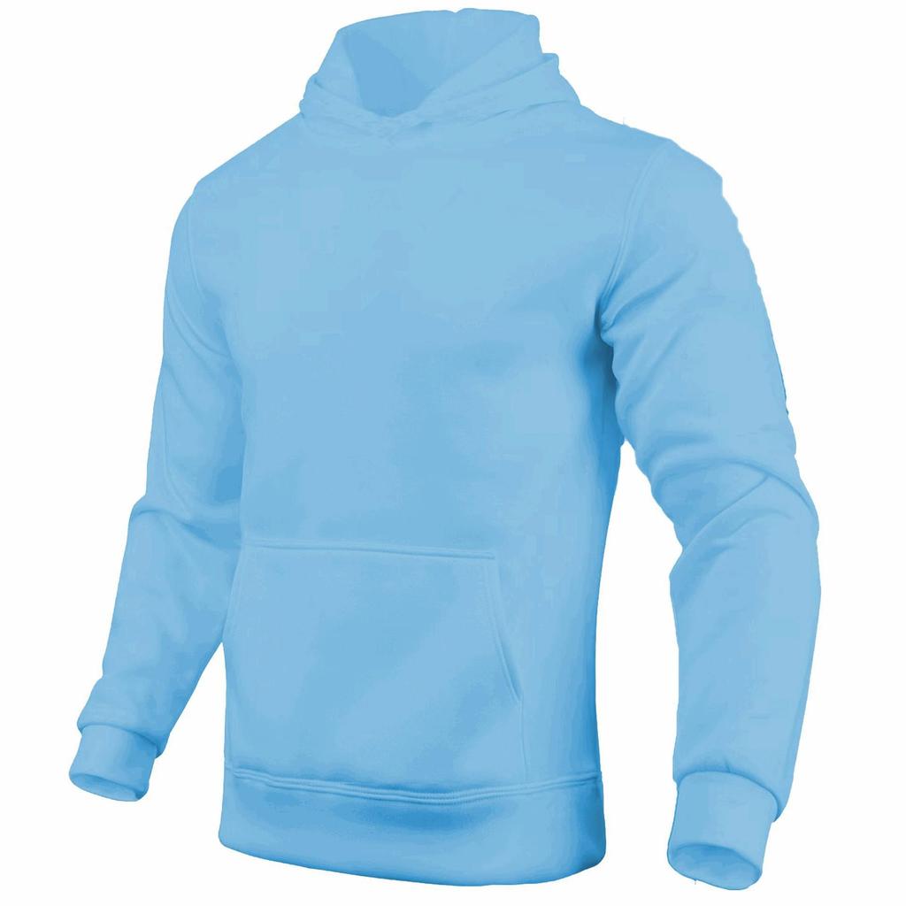 Unisex European & American Style Fleece Hoodies: Solid Color, Long-Sleeve, Sports Casual, Hooded Pullover Sweatshirts