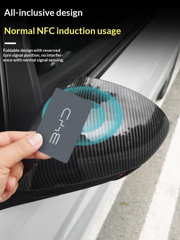 For BYD Dolphin Side Mirror Carbon Fiber Full Cover Rearview Housing Scratch Proof Decorative Protective Cover