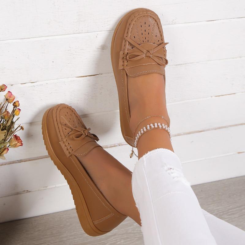 Fashion Spring Autumn 2024 New Women's Fashion Casual Shoes Simple Hollow Breathable Round Head Soft Flat Shoes Mother Shoes