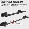 Stainless Steel Towel Bar Retractable Wall Mounted Towel Rack Rustproof Towel Organizer Rod for Bathroom Kitchen Accessories