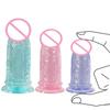 Color Crystal Anal Plug-Type Penis Anal Dilator Combination Suit Short and Thick Female Dildo