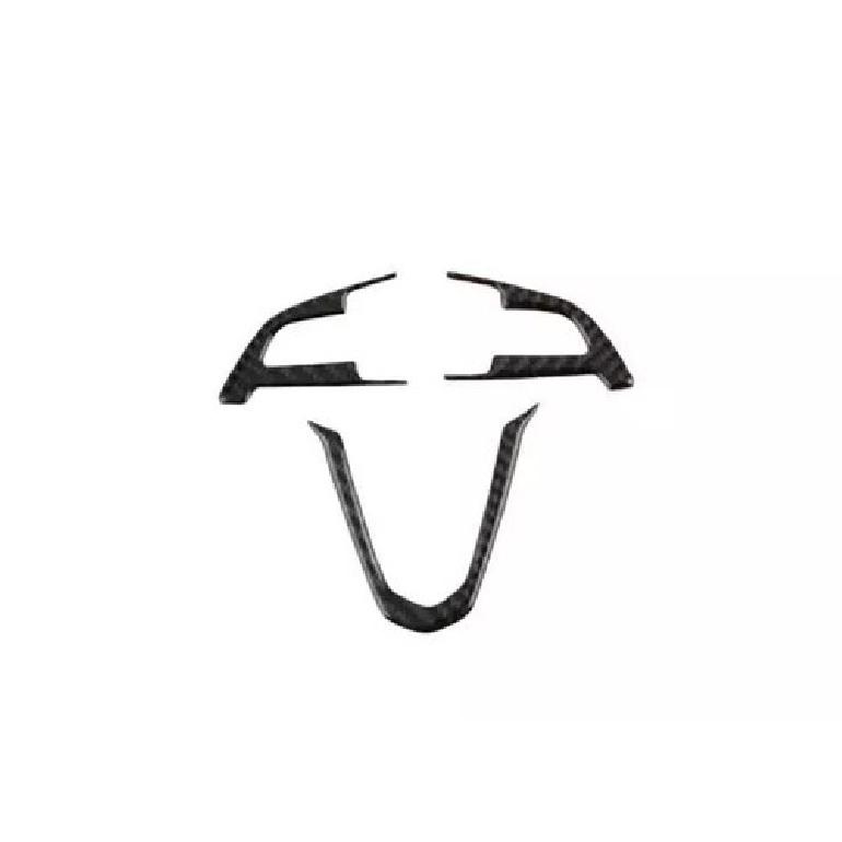 Real Carbon Fiber Steering Wheel Sheet Cover Trim 3PC For Cadillac XT4 -