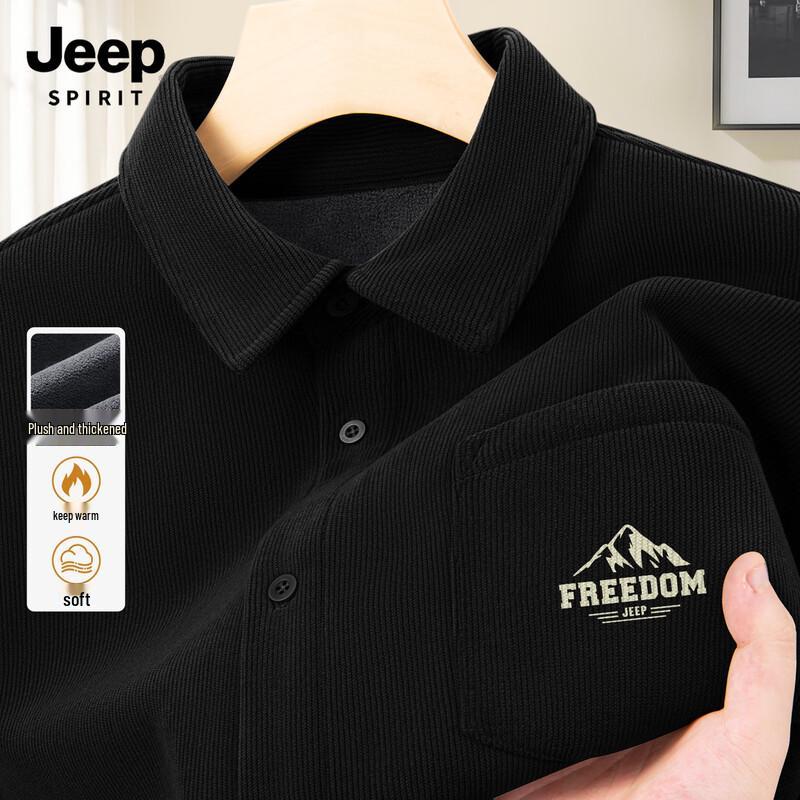 JEEP SPIRIT Men s 2025 Autumn/Winter Corduroy Lapel Shirt Jacket L