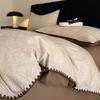Pure Cotton Thickened and Ground Shell Edge Four-piece Set, Cotton Simple Stripes, Autumn and Winter Thickened Bedding Four-piece Set