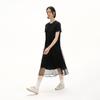 Broadcast Mesh Panel Short Sleeve French Style Midi Dress