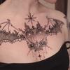 Autocollant Tatouage Chauve-Souris Amour Gothique, Imperméable Et Longue Durée, Tatouage de Simulation Avancée pour la Poitrine des Femmes