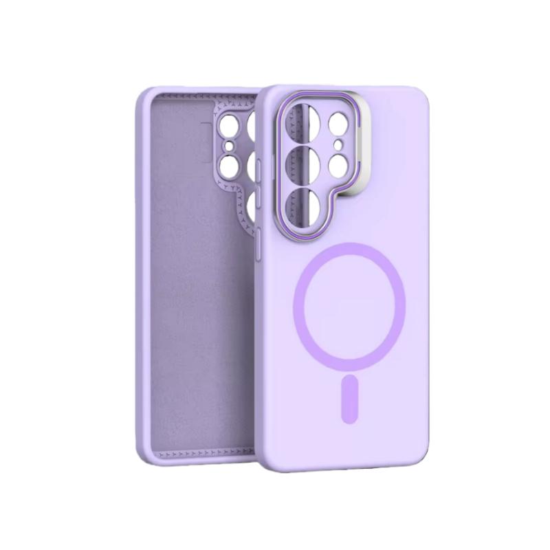 For Magsafe Liquid Silicone Case For Samsung Galaxy S26 S25 S24 S23 Ultra Edge Funda S25 Ultra Metal Lens Protect Magnetic Cover