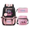 Large Capacity Schoolbag with Shoulder Strap; Student Three-piece Pencil Case Set
