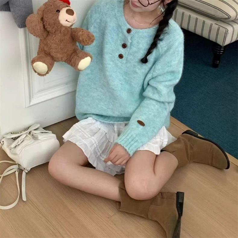 Autumn & Winter Korean Style Age-Reducing Knit Pullover Sweater for Women