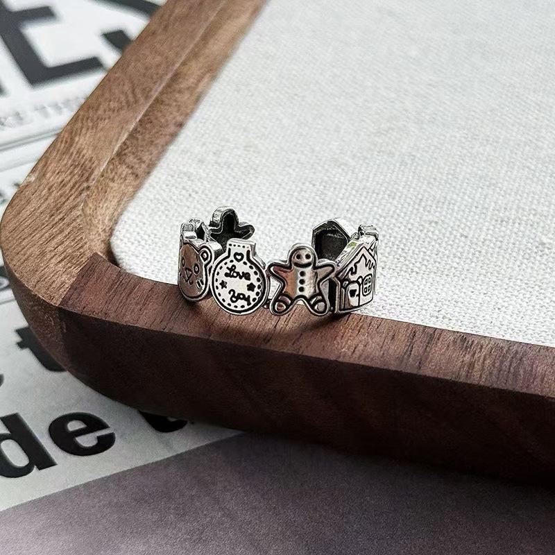 Stapelring Mode Cool Persönlichkeit Kreuzring Multi-Element Mix & Match Retro Retro Neutraler Stil Zeigefingerring