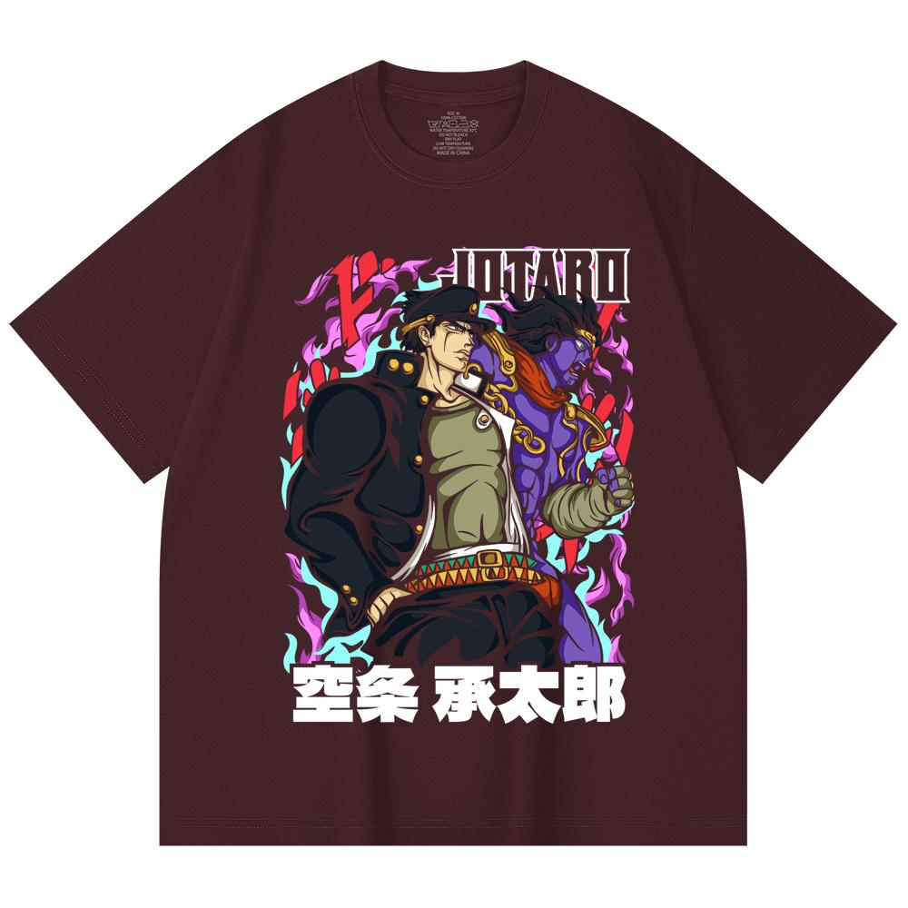 

230 Gsm 100% Cotton Jojos Bizzare V2 Jotaro Print Unisex Heavy Cotton T Shirt 2XL