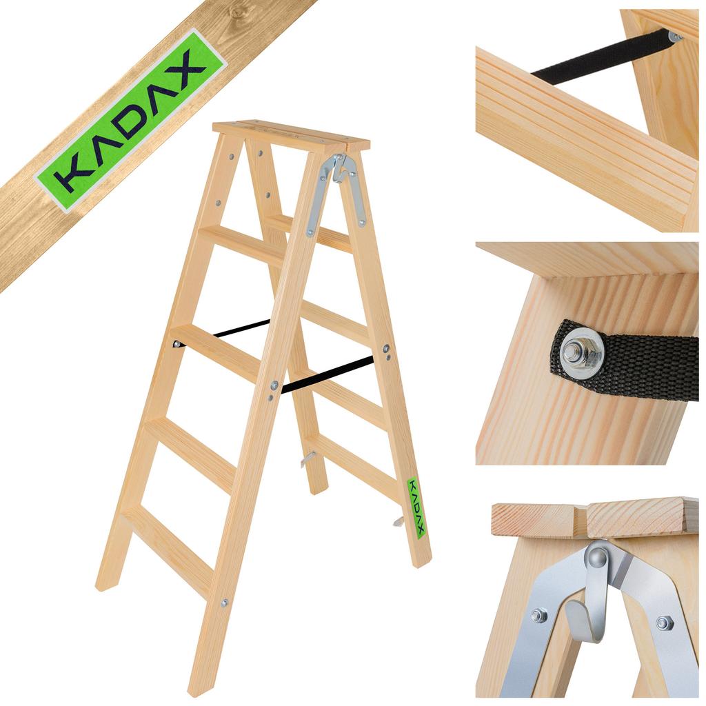 KADAX Malerleiter Holz Klappbar 3-6 Stufen Doppelseitig