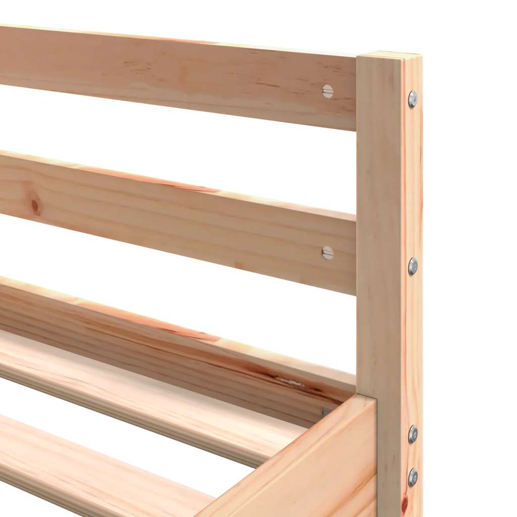 High Bed with Desk & Ladder 160 X 200 Cm Solid Pine Wood