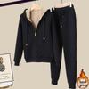 Damen Winter Plus Samt Hoodie & Hose Set - Trendiges Lässiges Zweiteiliges Oberbekleidungsset