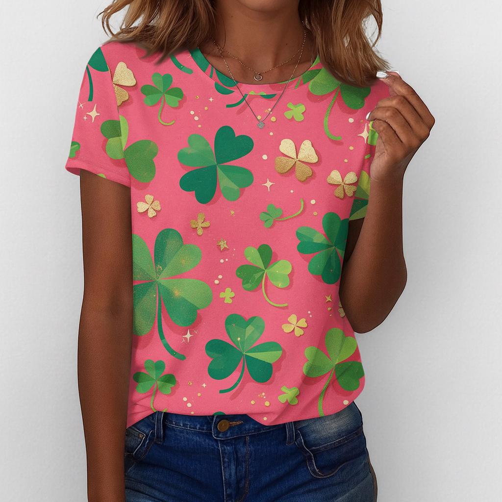 Women's T Shirt Tee Print Short Sleeve Daily Weekend Fashion Basic Regular Top  St. Patrick's Day