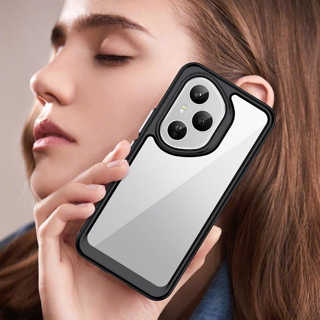 For Honor 400 Pro 5G (Global) Phone Case WANLONFENG XC Series TPU Acrylic Cover with Tempered Glass (Big Lens Hole)