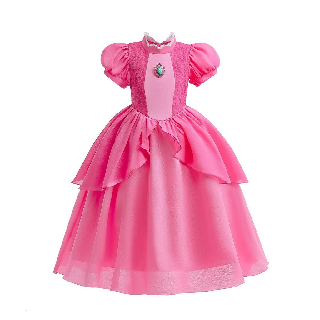 Princess Costume for Girls Birthday Halloween Christmas Cosplay Dress Up with Rich Accessories 3-10Years