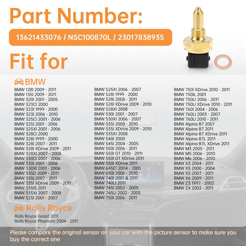 Made In Germany Original Qualityful Engine Coolant Temperature Sensor Ect Sensor 13621433076 for  320i 323ci 325ci 325i 325xi 328ci 328i  330i 330xi