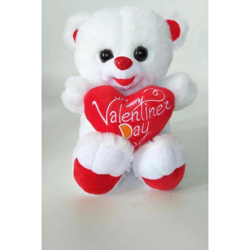 

Plush Bear Doll With Pp Cotton Filling For Girls And Valentines Day Gift White Valentine,20cm