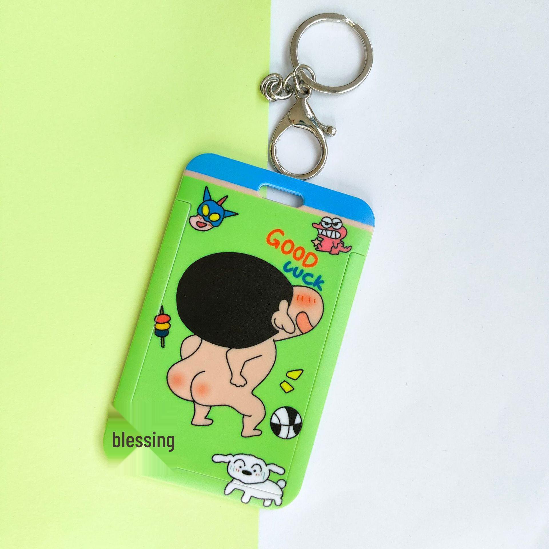 Crayon Shin-chan Korean Style Cartoon Girl Card Holder with Lanyard