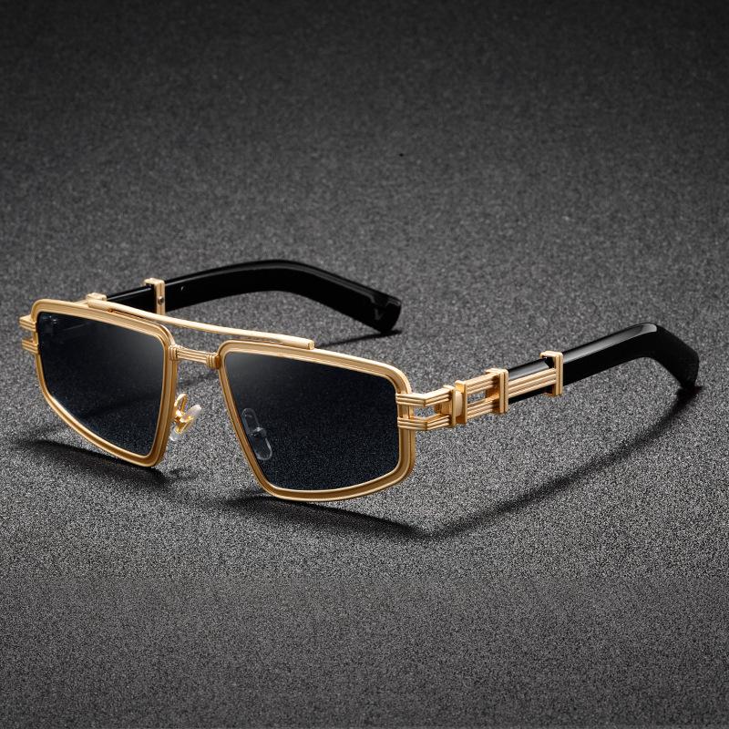 Retro Double Beam Sunglasses Men S Premium Punk Style Trend Sunglasses L3253