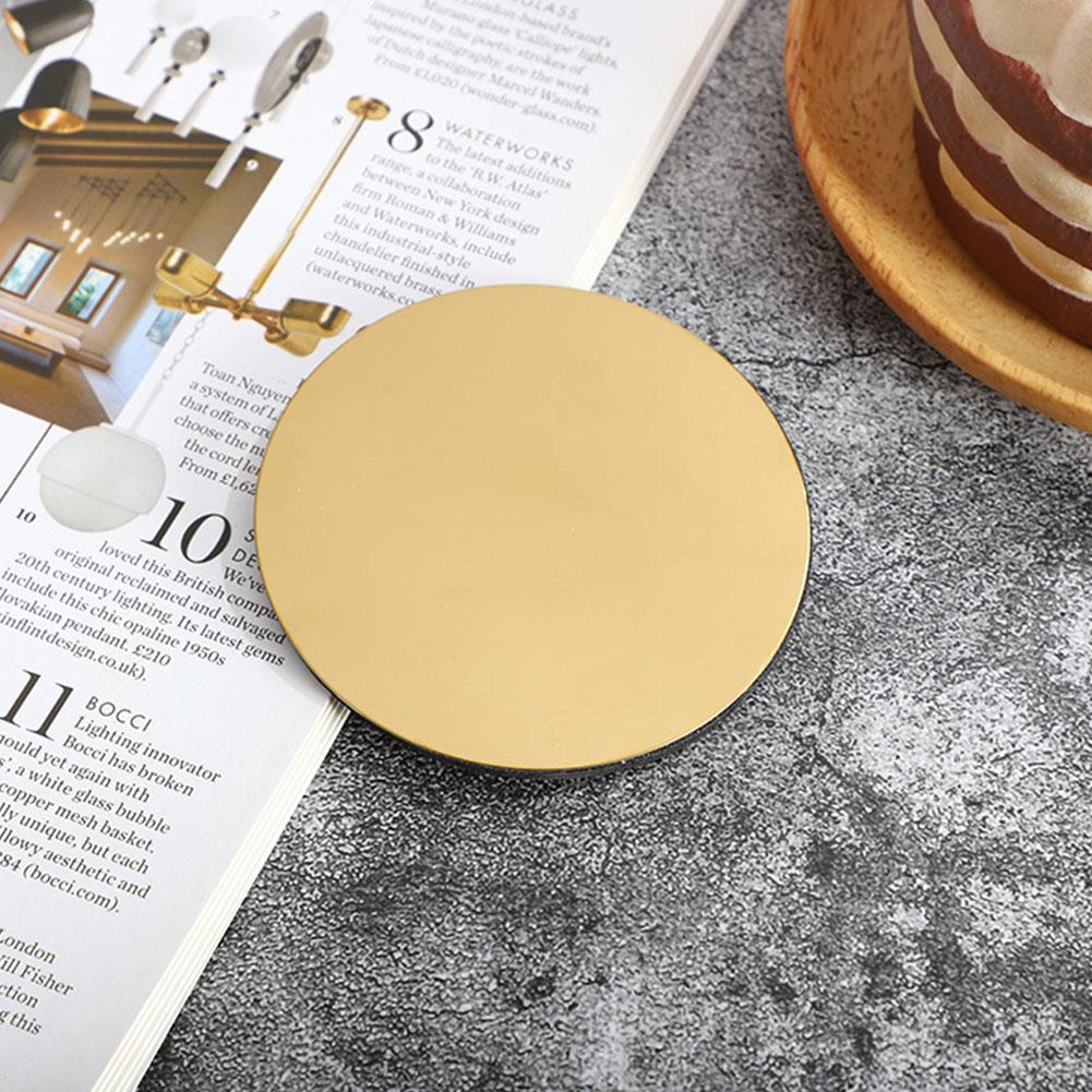 6Pcs Stainless Steel Coasters Gold Cup Coasters Set Non Slip Mirror Drink Coasters Round Cup Coasters for Kitchen Bar Restaurant China Mainland