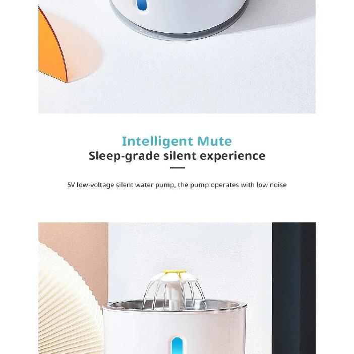 New 3.2L Stainless Steel Cat Water Fountain, USB Auto Smart Pet Drinking Fountain with Visual Water Window, Silent Pump for Cats
