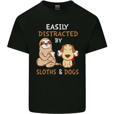Easily Distracted Dogs & Sloths Funny ADHD Kids T-Shirt Childrens