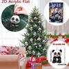 Christmas Panda Advent Calendar Cute Panda 2D Acrylic Pendant 24 Days Cute Panda Ornaments Car Pendant Christmas Party Gift