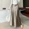 Moda Primavera Verano Elegante Estampado de Lunares Falda Larga Cintura Alta Suelta Ajustada a la Cadera Línea A Faldas de Fiesta Ropa Sencilla Casual para Señoras de Oficina
