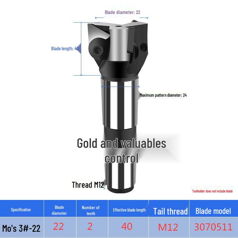 Triangular Right-Angle Face Milling Cutter, Interchangeable Head, Morse 3# 4# Straight/R8 Shank, 90° Triangular Insert.