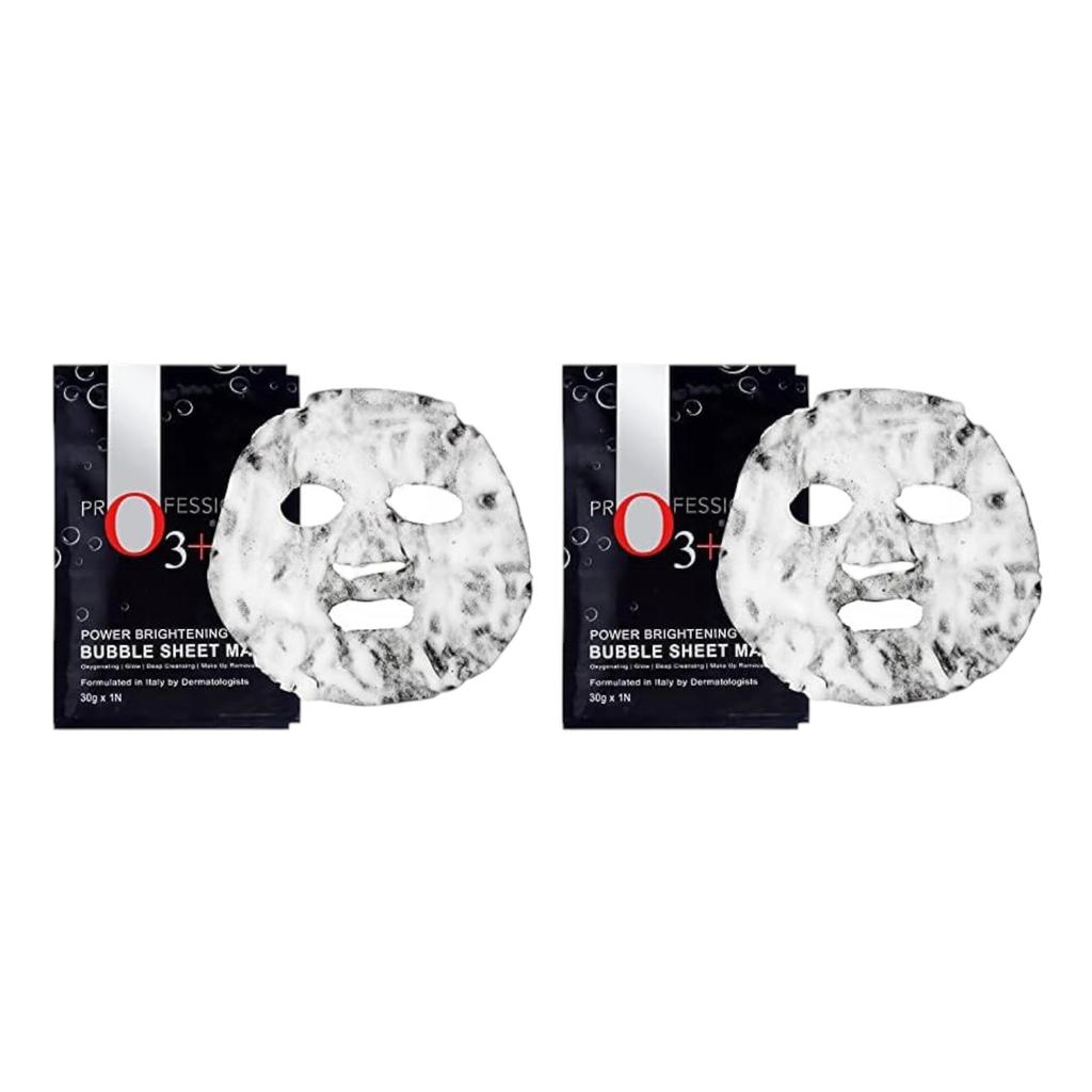 O3+ Power Brightening Bubble Sheet Mask For Deep Cleansing And Radiant Skin Glow 30 g Pack Of 2 For Even Tone Glow Boost