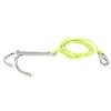 Diving Hooks Stainless Steel Double Reef Hook with Spiral Coil Lanyard for Underwater Activities