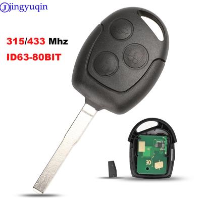 Jingyuqin Telecomando ASK 315/433MHz Con Chip ID63 40D per Ford Focus Fiesta Mondeo 2001-2007 C MAX Fusion Transit KA FO21