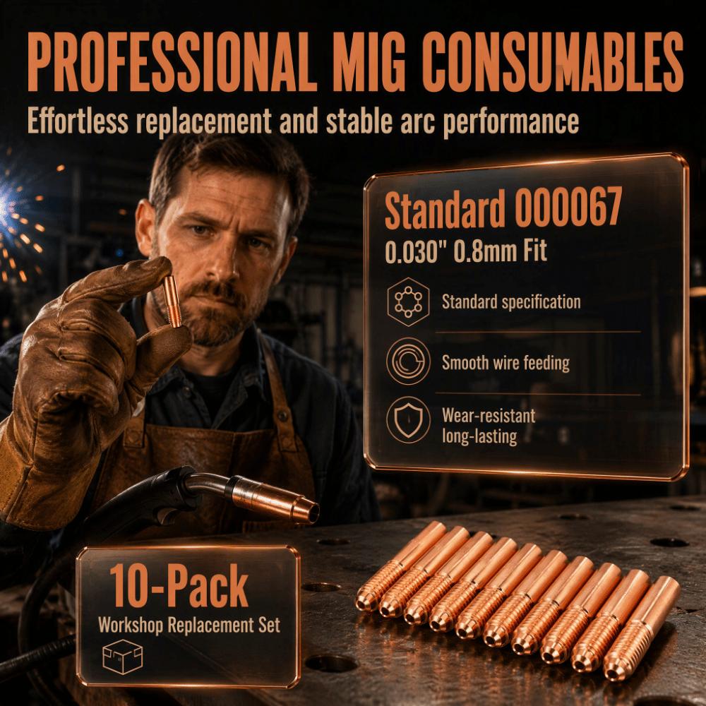 10pcs 0.024 Inch Diameter MIG Welding Contact Tips Copper Contact Tips  For MIG Welding Torch