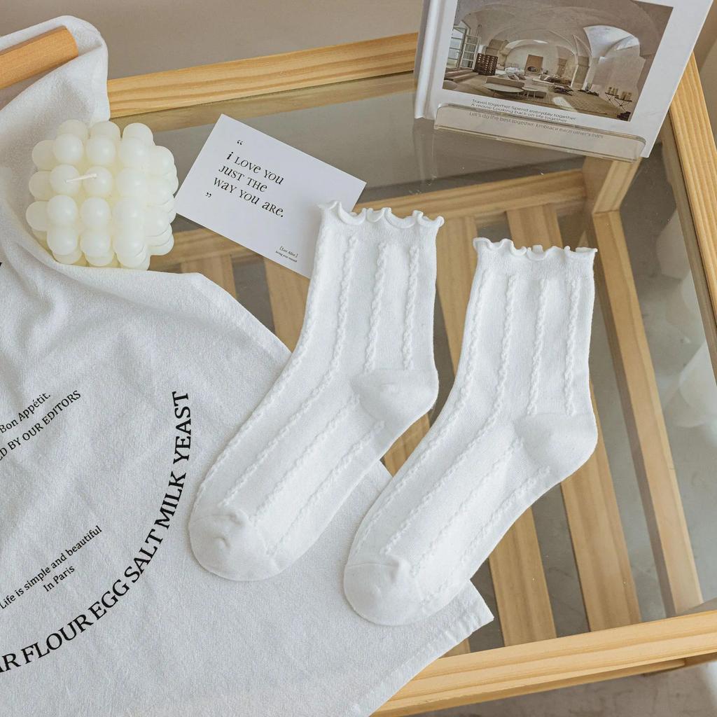 Koreanische Sommer Sweet Lolita Spitze Socken Prinzessin Rüschen Socke für Mädchen Frauen Socken Schülerinnen Weiße Socken