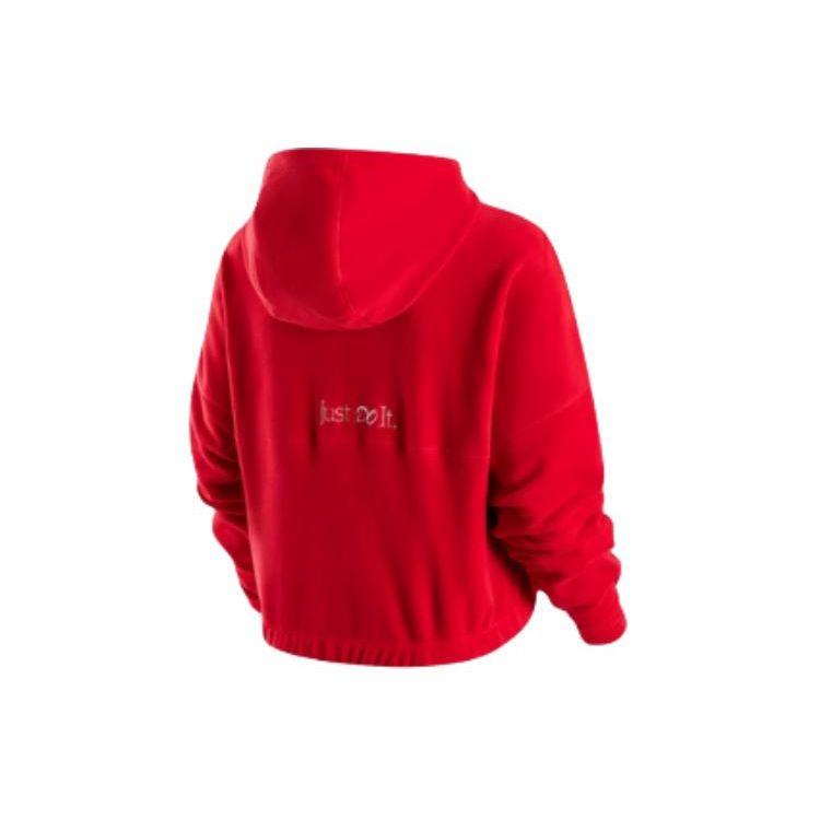 Nike Dragon Rise Seria Anului Nou Jachetă Fleece cu Glugă și Fermoar, Largă și Călduroasă, cu Logo și Litere, pentru Femei, Îmbrăcăminte Exterioară, Roșu Universitar FZ6387-657