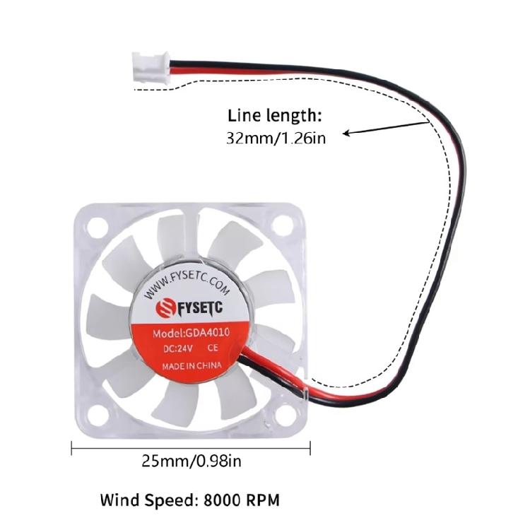 3D Printer Part Hotend Part Upgraded Hydraulic Cooling Fan 2510 3010 4010 12V/24V XH2.54 Coolers Radiator for 3D Printer