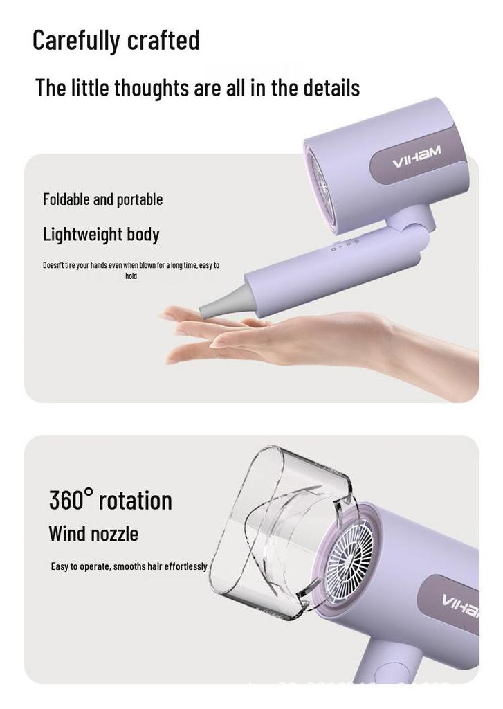 High Power Blue Light Negative Ion Hair Dryer with Strong Wind