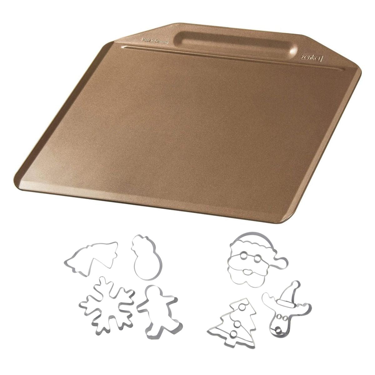 Plaque de cuisson au four sans rebords et 7 emporte-pièces de Noël Zenker Noël ref. 9943950