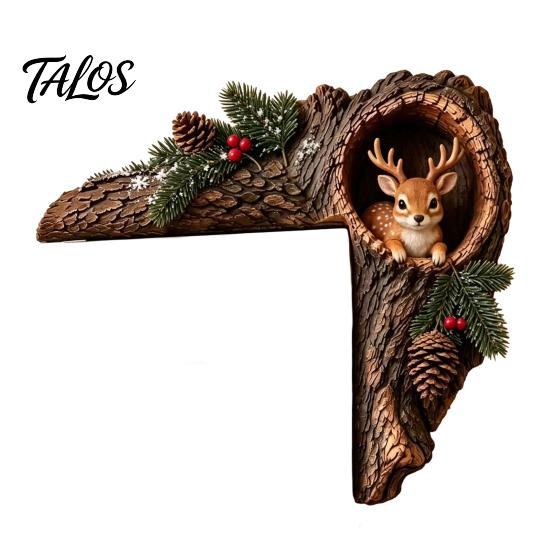 Nature Inspired Home Decor Chipmunk Tree Hollow Door Topper, Woodland Animal Frame Decor, Rustic Wood Bedroom Wall Decoration Corner Ornament