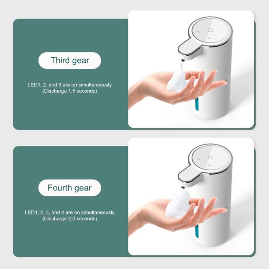 Waterproof Automatic Soap Dispenser USB-C Fast Charging 4 Foaming Settings IPX5 Waterproof Design Wash Dispenser