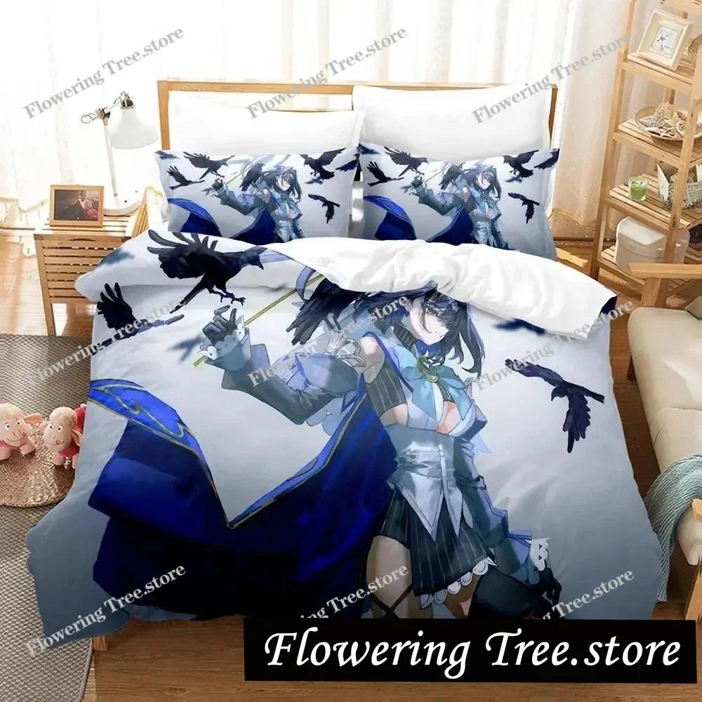 3D Print Anime Ouro Kronii Bedding Set Duvet Cover Bed Set Quilt Cover Pillowcase Comforter king Queen Size Boys Adult