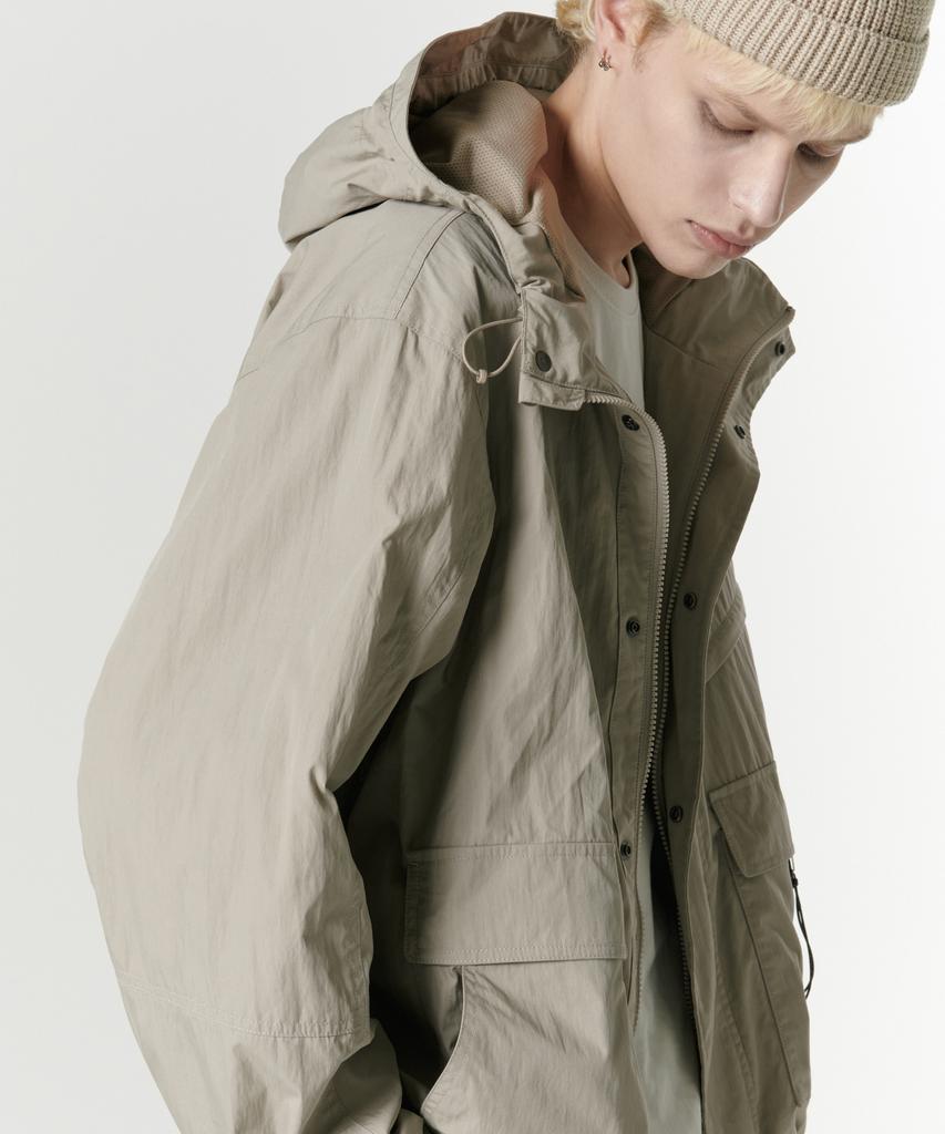Musinsa Standard [City Leisure] Cn Hooded Windbreaker Jacket [Grayish Beige]