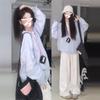 Women's Purple Knit Sweater: Lazy Style, New Autumn/Winter, Long Sleeve, Loose Fit, High-End Feel