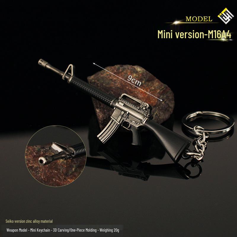 PUBG Chicken Dinner Mini Legierung Schlüsselanhänger: RPG, Raketenwerfer, Desert Eagle, Revolver, SVD, Beretta Waffenanhänger.