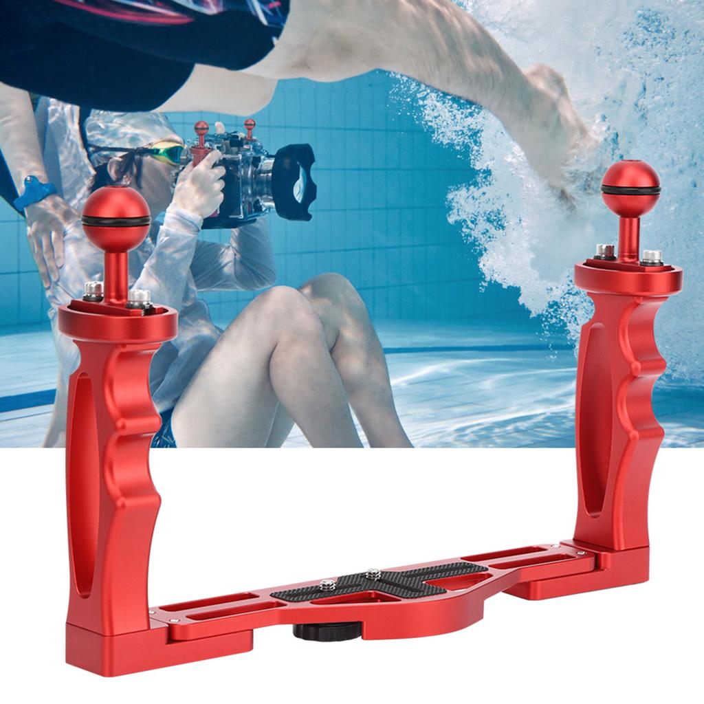 Ganzmetall Dual Handheld Handgriff Tauchlampe Halterung Unterwasser Sportkamera Halter