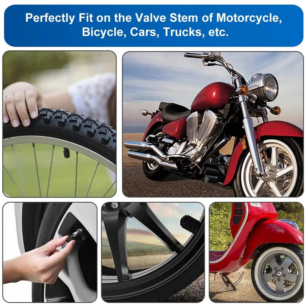 Universal Plastic Tire Valve Stem Caps with Rubber Ring Black Dustproof Air Valve Cover for Car Motorcycle Bike Wheel Tyre Valve Stems 1