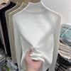 Lazy Style Mock Neck Sweater Fall Winter Slim Warm Inner Wear Women Base Layer Knit Top