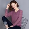 V-neck Sweater Spring and Autumn Women's Knitted Outerwear Top Thin Bottom Shirt